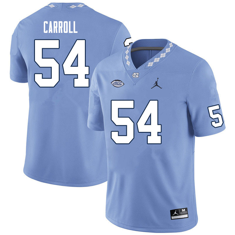 Men #54 Chance Carroll North Carolina Tar Heels College Football Jerseys Sale-Carolina Blue